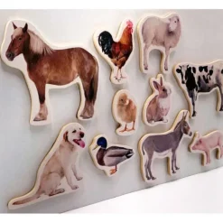 Imanes de madera Animales de granja (10) - Nowordbooks