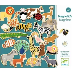 Imanes de madera Animales granja y selva 36 piezas - Djeco