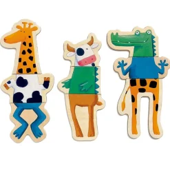 Imanes de madera Animales locos 24 piezas - Djeco