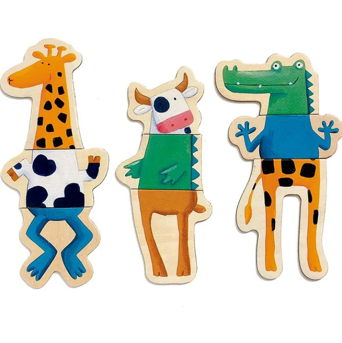 Imanes de madera Animales locos 24 piezas - Djeco