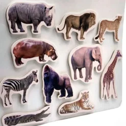 Imanes de madera Animales salvajes (10) - Nowordbooks