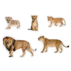 Imanes de madera Familia leones (5) - Nowordbooks
