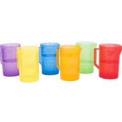 Jarras de plástico de colores con medidas 300 ml (6) - TickiT