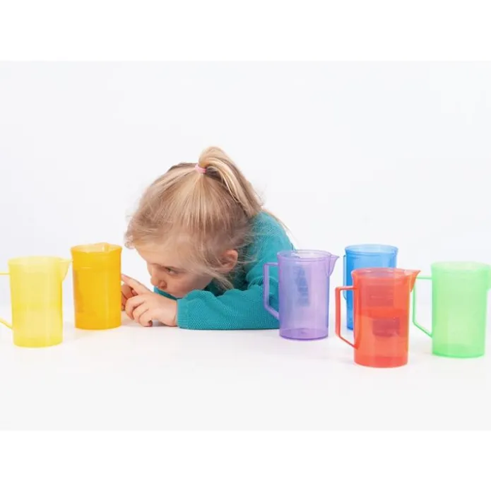 Jarras de plástico de colores con medidas 300 ml (6) - TickiT