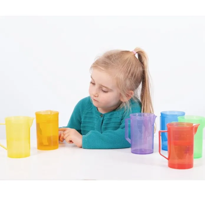 Jarras de plástico de colores con medidas 300 ml (6) - TickiT