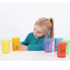 Jarras de plástico de colores con medidas 300 ml (6) - TickiT