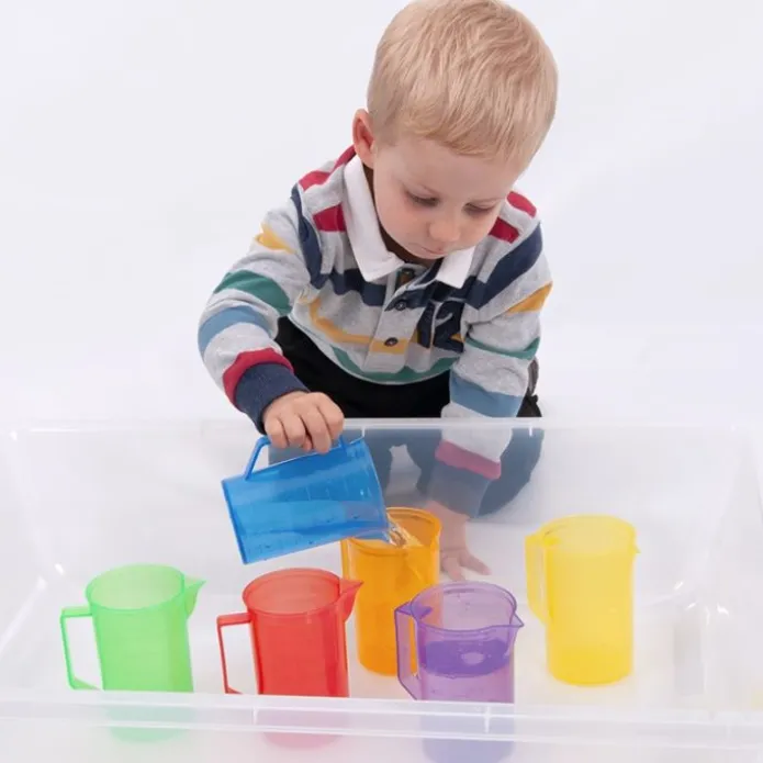 Jarras de plástico de colores con medidas 300 ml (6) - TickiT
