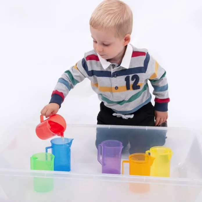 Jarras de plástico de colores con medidas 300 ml (6) - TickiT