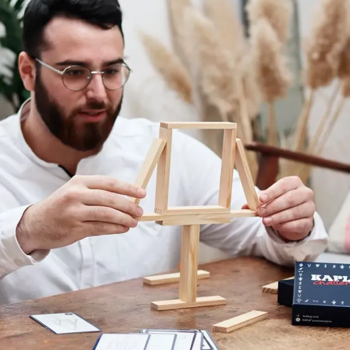 Juego Challenge 12 desafíos y 16 bloques de madera - KAPLA
