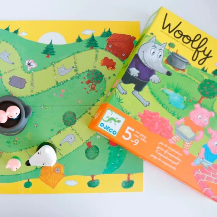 Juego cooperativo Woolfy: El lobo y los tres cerditos - Djeco