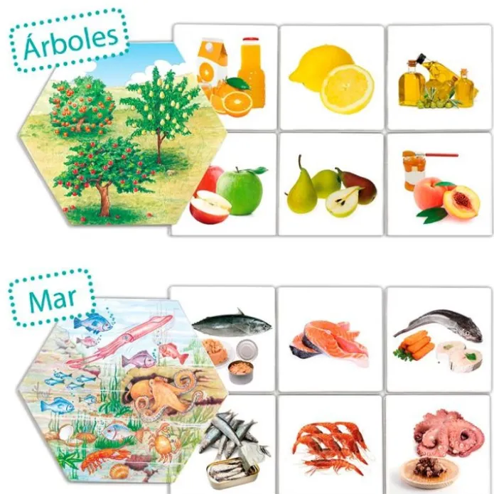 Juego de asociación: De dónde vienen los alimentos - Akros