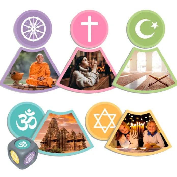Juego de asociación Religiones del mundo: respeto y convivencia - Akros