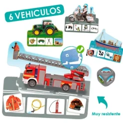 Juego de asociación: Vehículos de profesiones - Akros