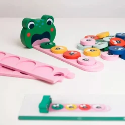 Juego de lógica de madera rana come moscas - Janod