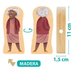 Juego de madera para enlazar: Familias del mundo - Akros