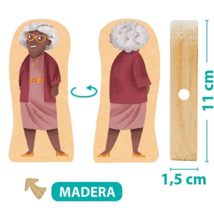 Juego de madera para enlazar: Familias del mundo - Akros
