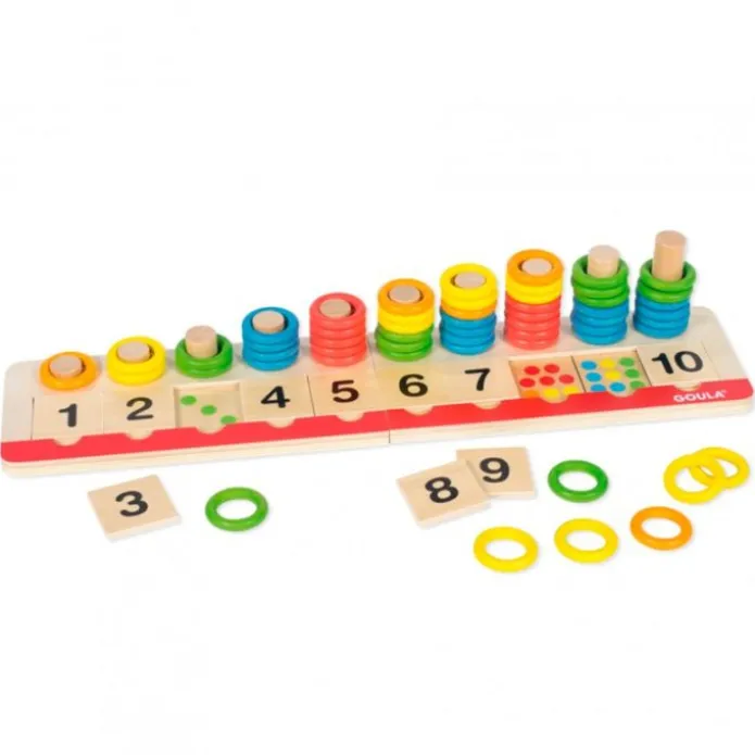 Juego de madera tablero números y anillas - Goula