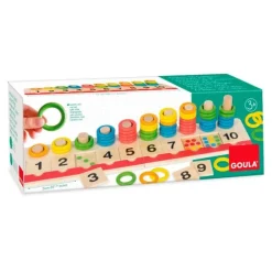 Juego de madera tablero números y anillas - Goula