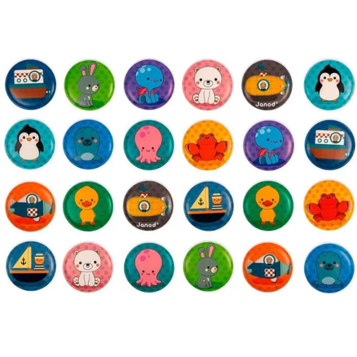 Juego de memoria para baño parejas de Animales 24 piezas - Janod
