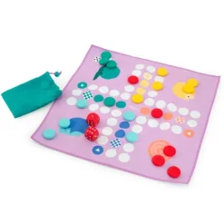 Juego de playa 2 en 1: parchís y 3 en raya - Quut