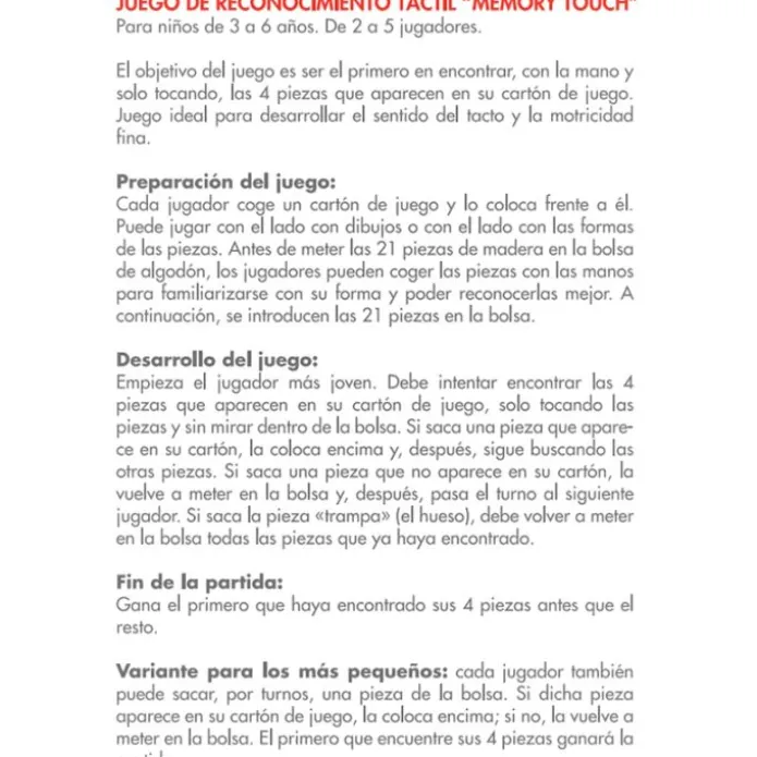Juego de reconocimiento táctil - Janod