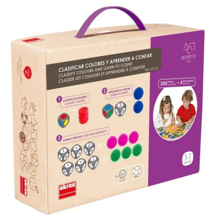 Juego para clasificar colores y aprender a contar - Akros