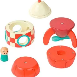 Kit cohete magnético de madera rojo - Janod
