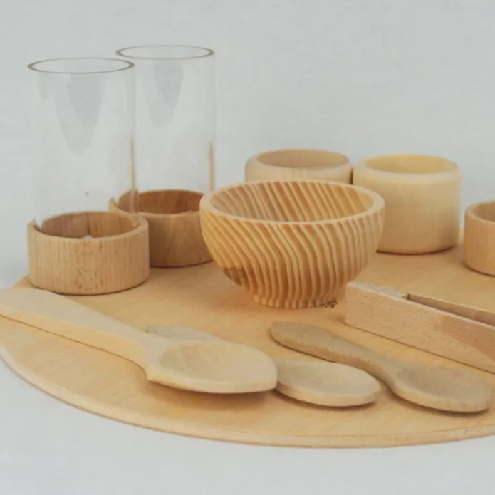 Kit de manipulación 12 piezas de madera - Enrosca