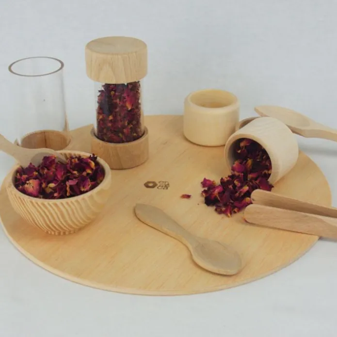 Kit de manipulación 12 piezas de madera - Enrosca