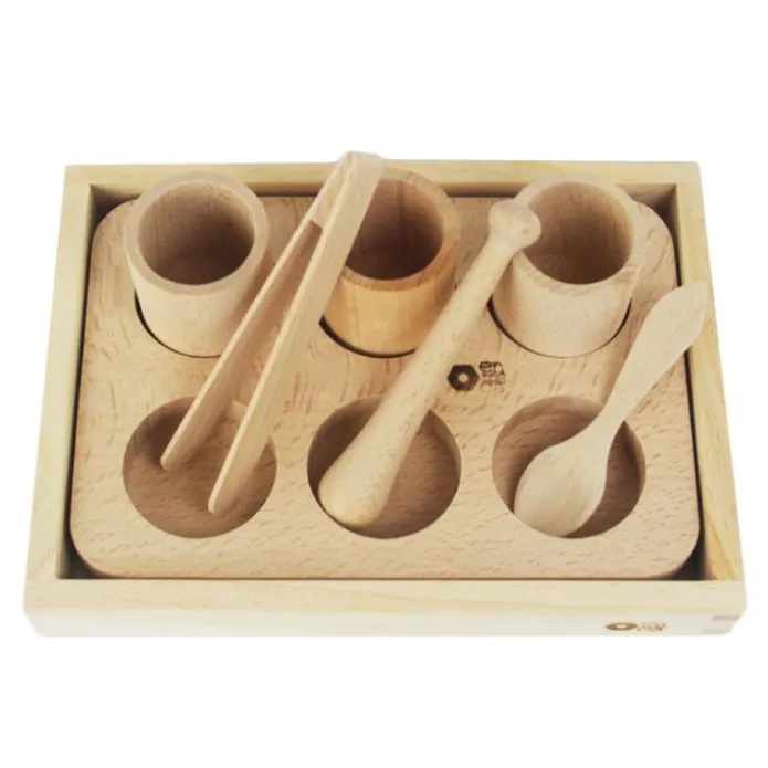 Kit de manipulación 8 piezas de madera - Enrosca