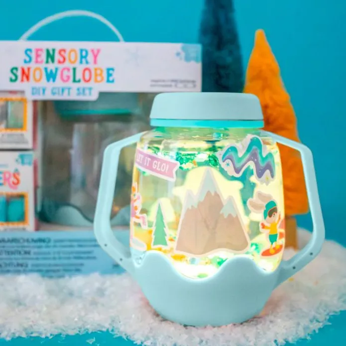 Kit jarra sensorial con luces Bola de nieve Navidad - GloPals