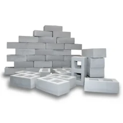 Ladrillos de construcción grandes de goma grises (40) - Playlearn