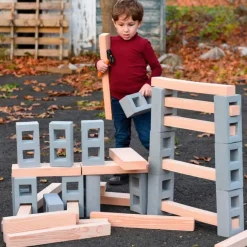 Ladrillos de construcción grandes de goma grises (40) - Playlearn
