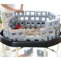 Ladrillos de construcción grandes de goma grises (40) - Playlearn