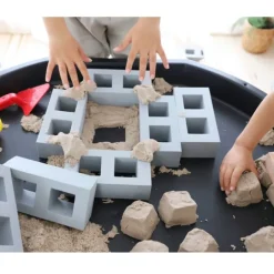 Ladrillos de construcción grandes de goma grises (40) - Playlearn
