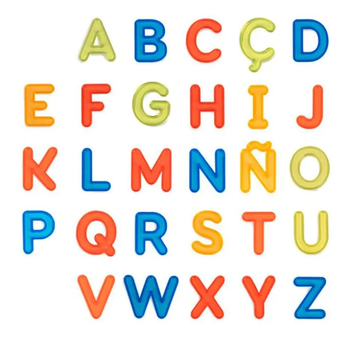 Letras abecedario mayúsculas de colores translúcidos (76) - Miniland