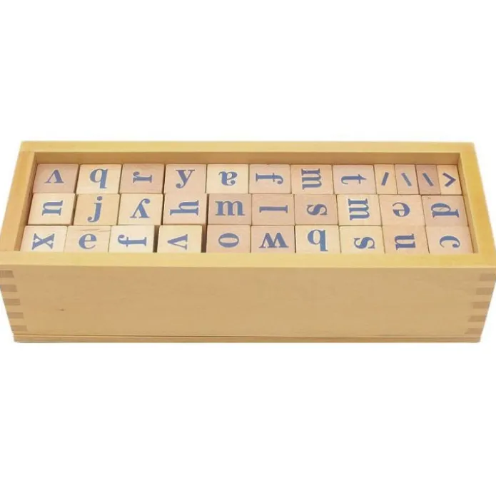 Letras alfabeto de madera en dados - Montessori