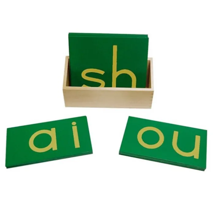 Letras de lija doble alfabeto minúsculas imprenta - Montessori