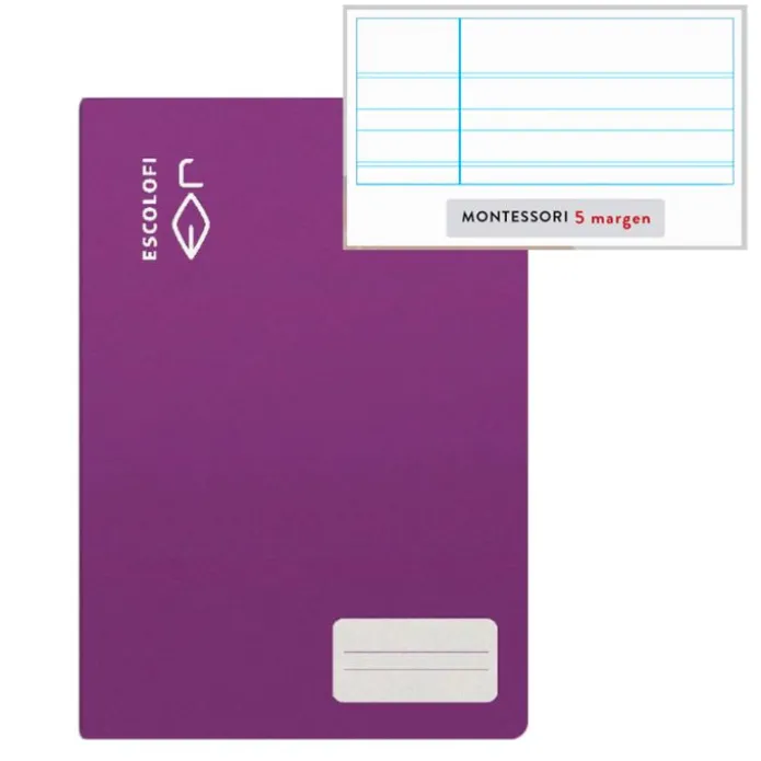 Libreta pauta Montessori 5 mm con margen 32 hojas A5