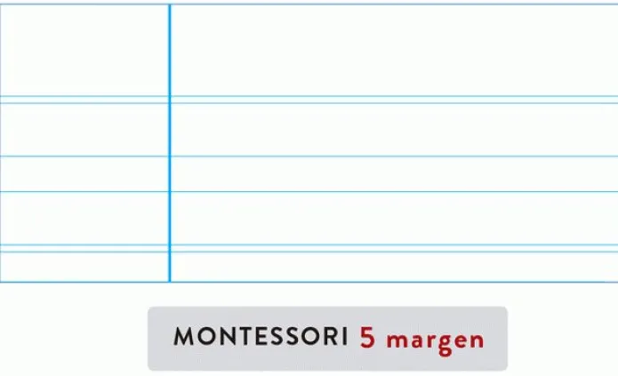 Libreta pauta Montessori 5 mm con margen 32 hojas A5