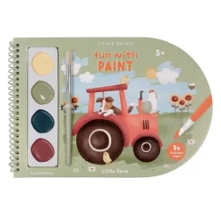 Libro con pincel y acuarelas Pequeña Granja - Little Dutch