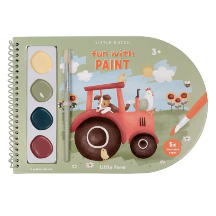 Libro con pincel y acuarelas Pequeña Granja - Little Dutch