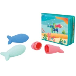 Libro de baño Fiesta bajo el mar y 3 peces rociadores - Janod
