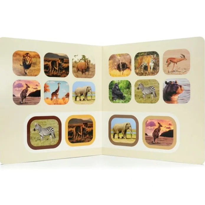 Libro de fotografías Busca y encuentra Animales salvajes - Nowordbooks