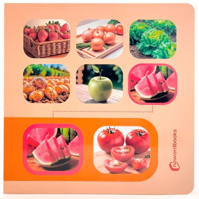 Libro de fotografías Busca y encuentra Frutas y hortalizas - Nowordbooks