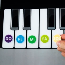 Lámina con pentagrama, teclado y notas musicales - HenBea