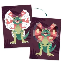 Láminas para completar con papel metalizado Dinosaurios - Djeco