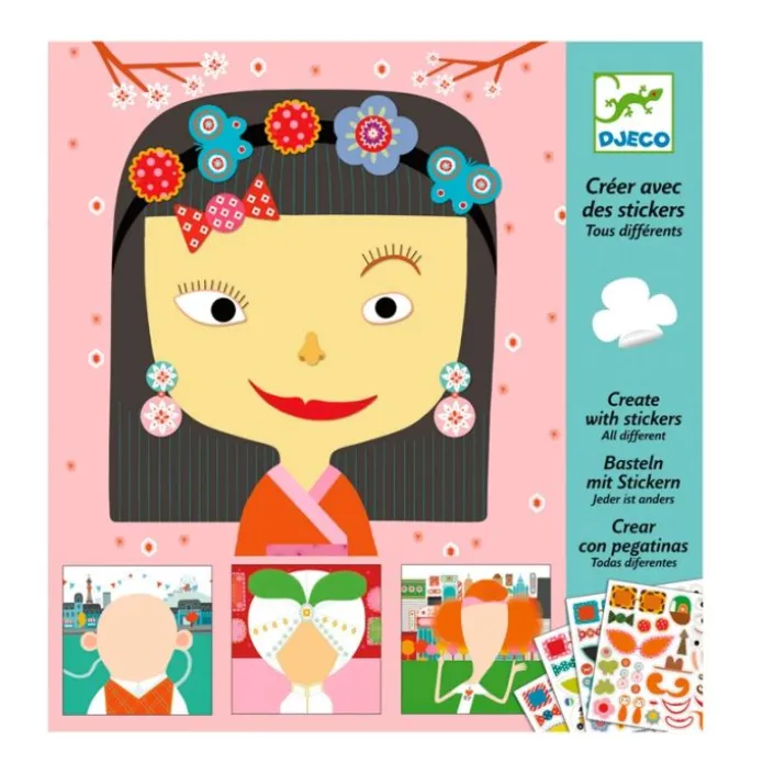 Láminas para decorar con pegatinas Personas del Mundo - Djeco