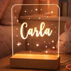 Lámpara personalizada cuadrada - Metacrilato y madera