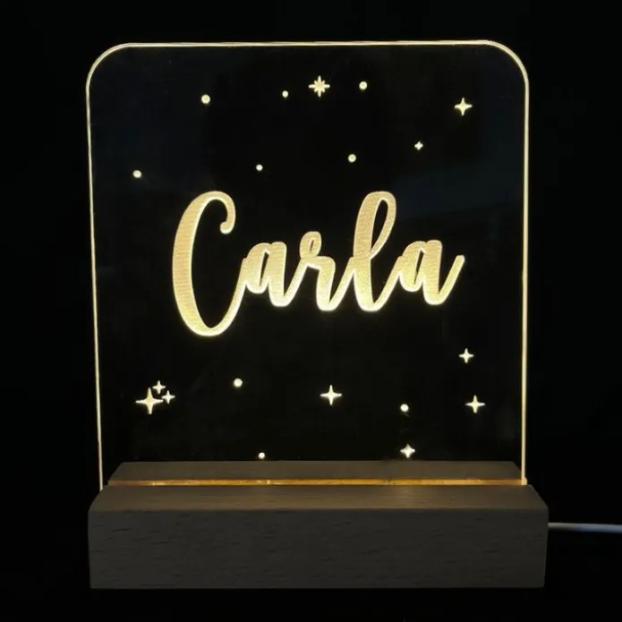 Lámpara personalizada cuadrada - Metacrilato y madera